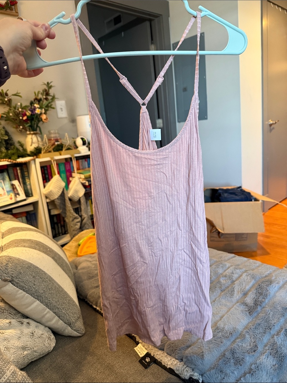 Old Navy Light Mauve Ribbed Tank Top